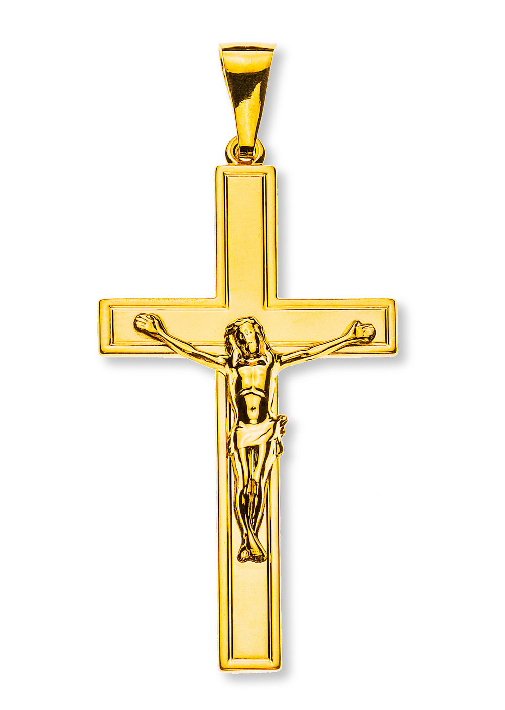 AURONOS Prestige Croix pendentif 18K or jaune 4.1cm longueur 2.4cm largeur