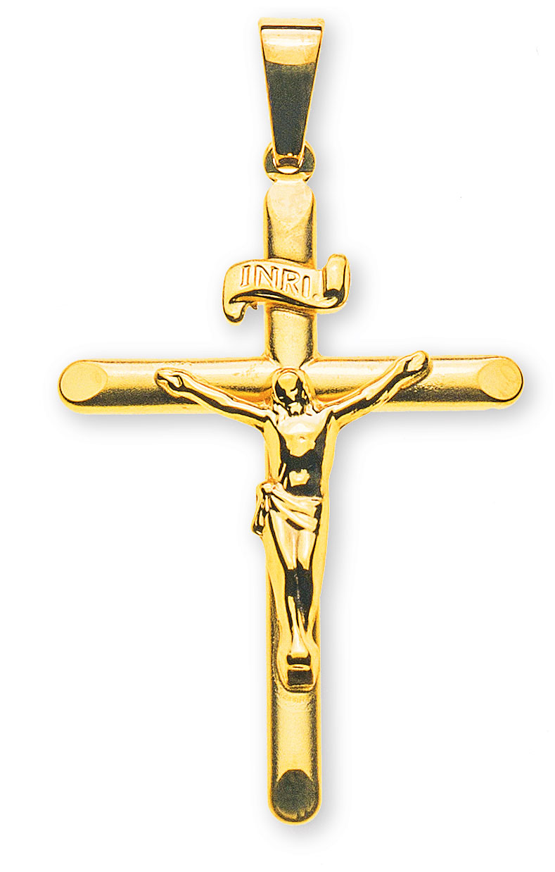 AURONOS Prestige Kreuz Anhänger 18K Gelbgold 2.7cm Länge 1.9cm Breite