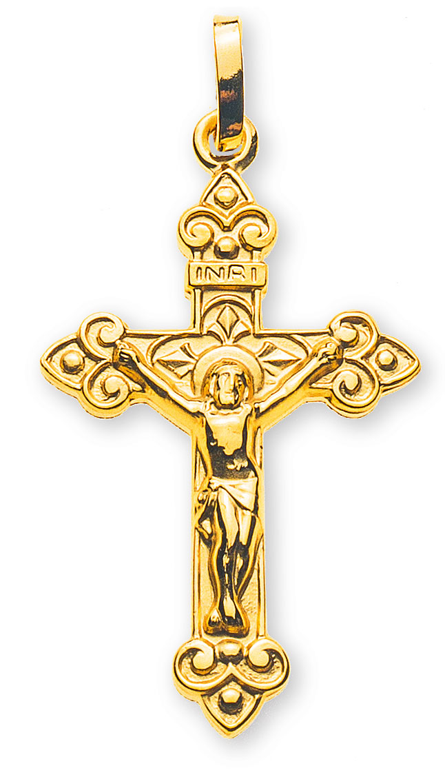 AURONOS Prestige Pendentif en croix 18K or jaune 2.3cm longueur 1.6cm largeur