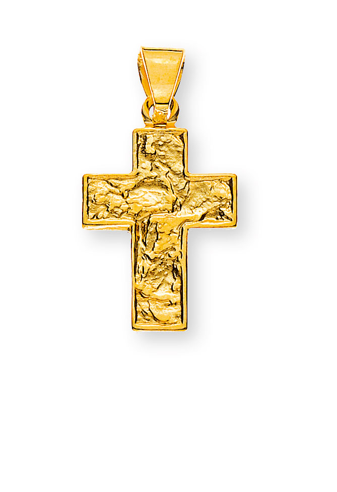 AURONOS Prestige Cross pendant 18K yellow gold 1.2cm length 1.0cm width