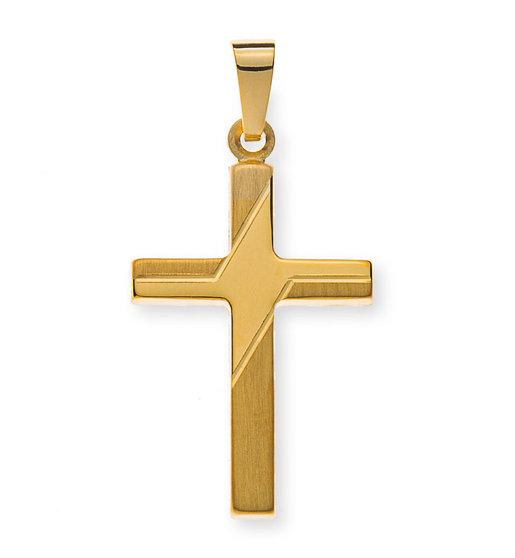 AURONOS Prestige Cross pendant 18K yellow gold 1.6cm length 1.0cm width