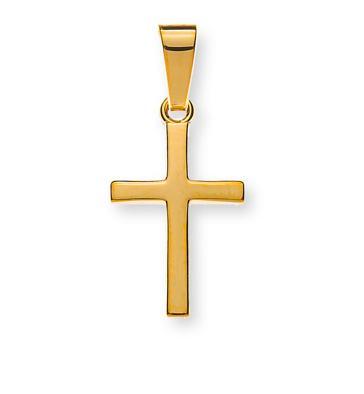 AURONOS Prestige Cross pendant 18K yellow gold 1.3cm length 0.9cm width