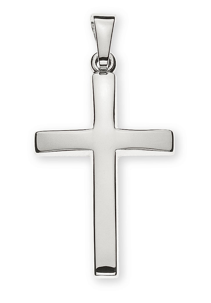 AURONOS Prestige Kreuz Anhänger 18K Weissgold 2.1cm Länge 1.5cm Breite