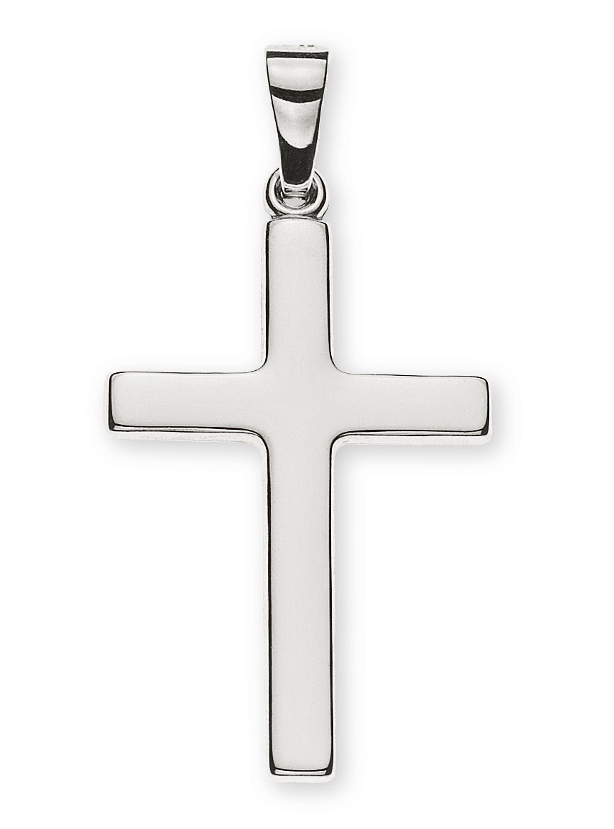 AURONOS Prestige Croix pendentif 18 carats or blanc 2.4cm longueur 1.6cm largeur