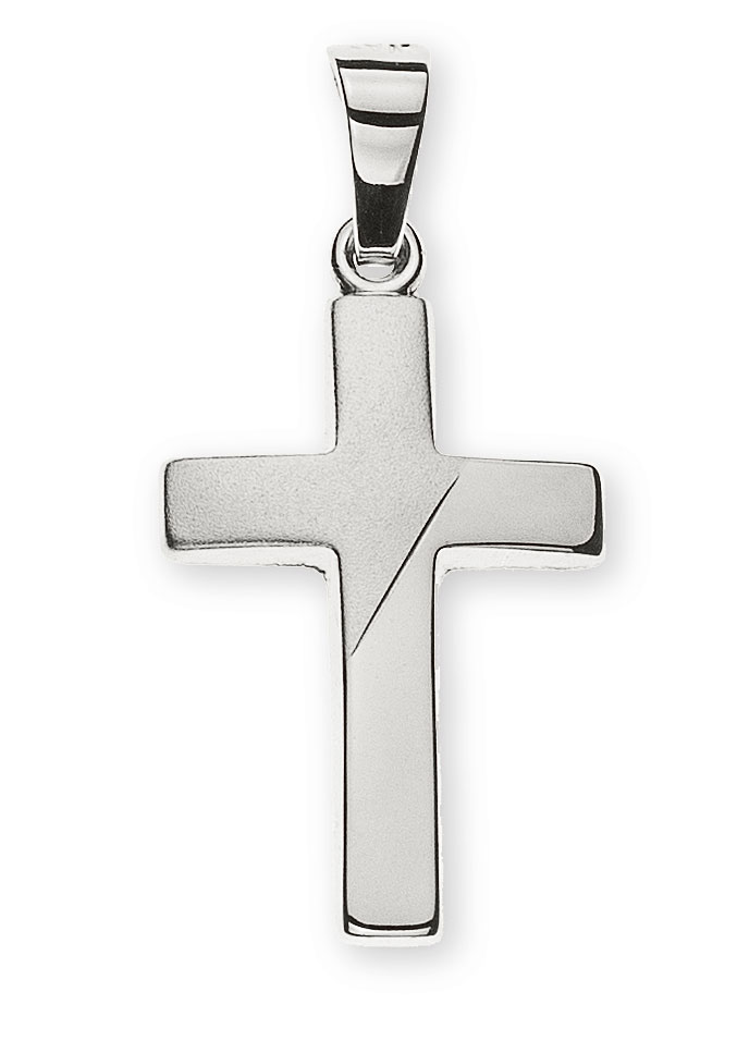 AURONOS Prestige Croix pendentif 18K or blanc 1.8cm longueur 1.2cm largeur