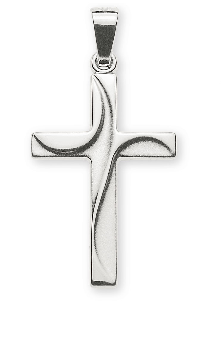 AURONOS Prestige Croix pendentif 18K or blanc 2.1cm longueur 1.4cm largeur