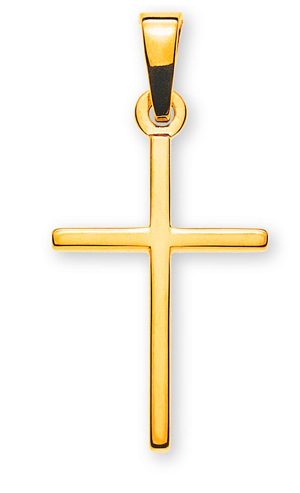 AURONOS Élégance Kreuz Anhänger 14K Gelbgold 1.8cm Länge 1.2cm Breite