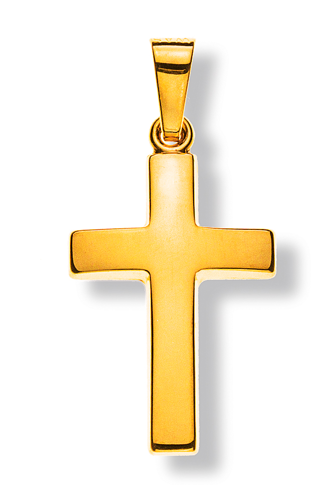 AURONOS Élégance Cross pendant 14K yellow gold 1.8cm length 1.2cm width