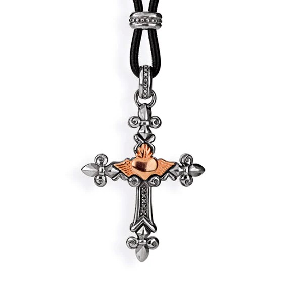 Drachenfels Carpe Diem Pendentif en croix dans le look vintage longueur 6.0cm largeur 3.7cm