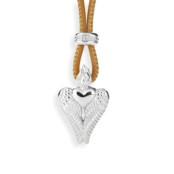 Drachenfels Carpe Diem small heart pendant made of 925 silver length 2.3cm width 1.4cm