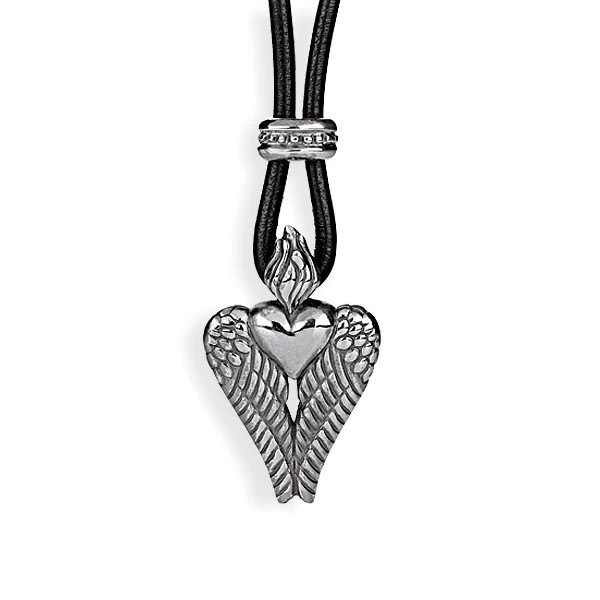 Drachenfels Carpe Diem small heart pendant made of 925 silver in vintagelook length 2.3cm width 1.4cm