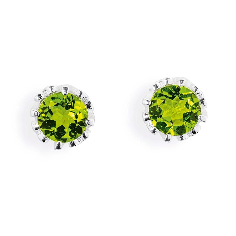 Drachenfels Froschkönig Crown 925 silver stud earrings with peridot