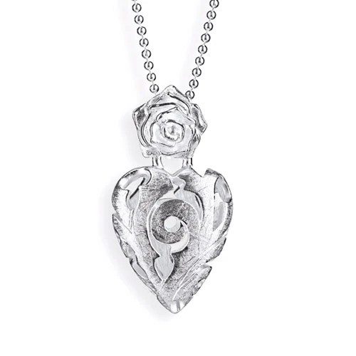 Drachenfels Rose of Antoine small pendant made of 925 silver with rose Length: 3.6cm Width: 2.0cm