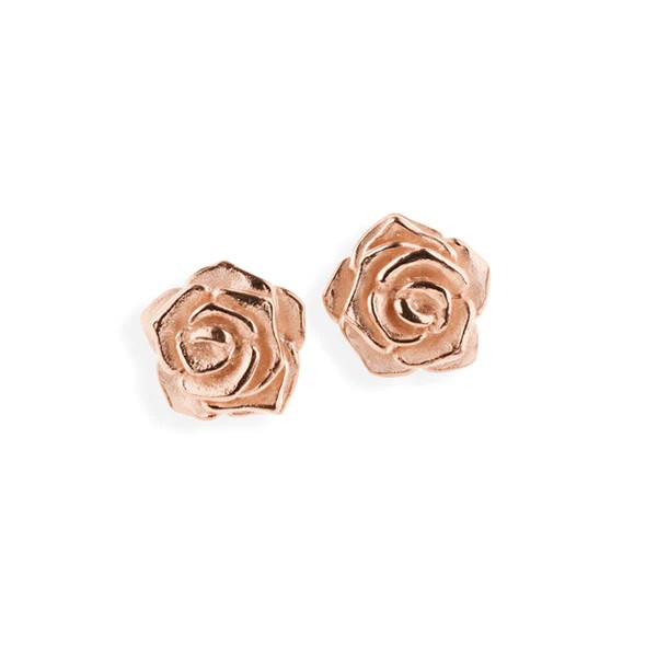 Drachenfels Rose of Antoine petites roses boucles d’oreilles en argent 925 plaquées or rouge Longueur : 1.3cm Largeur : 1.3cm