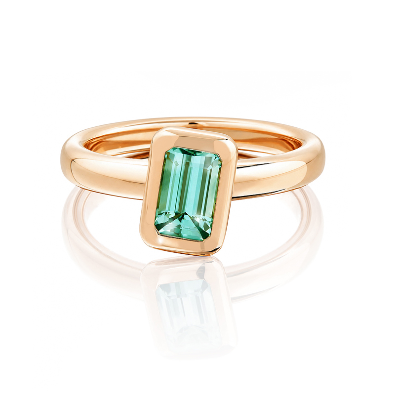 Ring "Zattera" in Rotgold mit hellgrünem Beryll, Messerer Juwelier Zürich