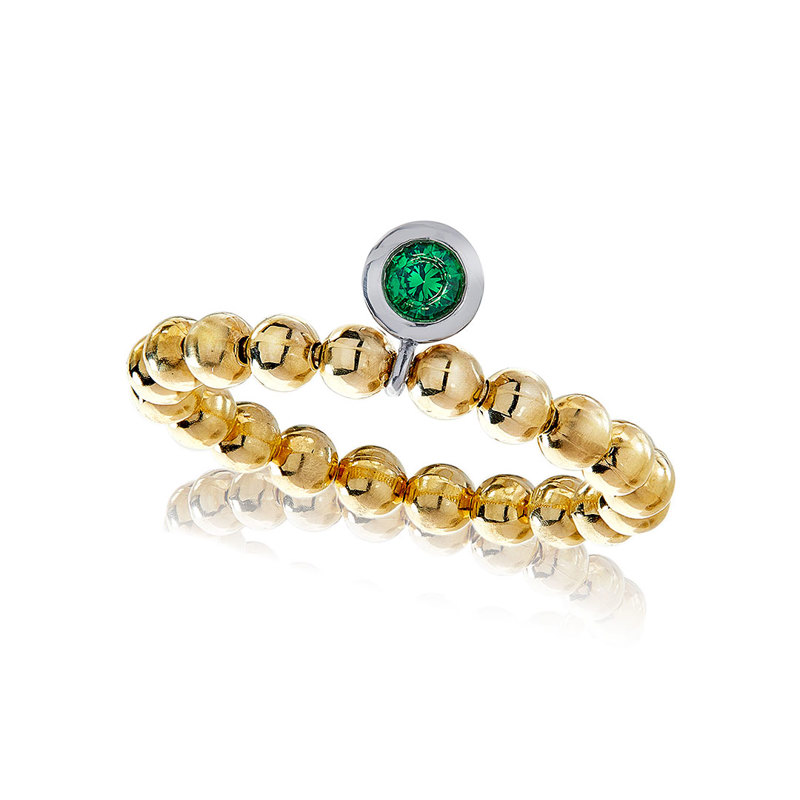 "Kügeli" Ring in Roségold und Weissgold mit Brillant, Messerer Juwelier Zürich