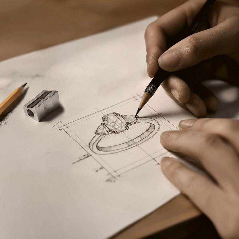 Trilogie - Ring in Platin mit Diamanten, Messerer Juwelier Zürich