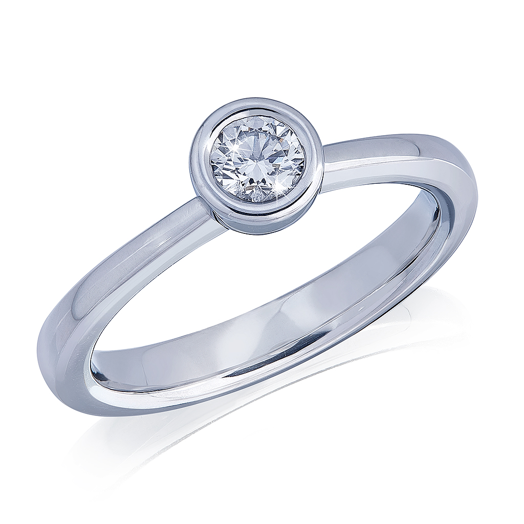 Solitaire in Platin und Brillant, Messerer Juwelier Zürich