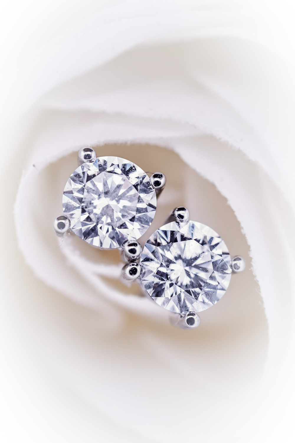 AURONOS Lab Diamonds Boucles d'oreilles en or blanc 14 carats 1.5ct VS F