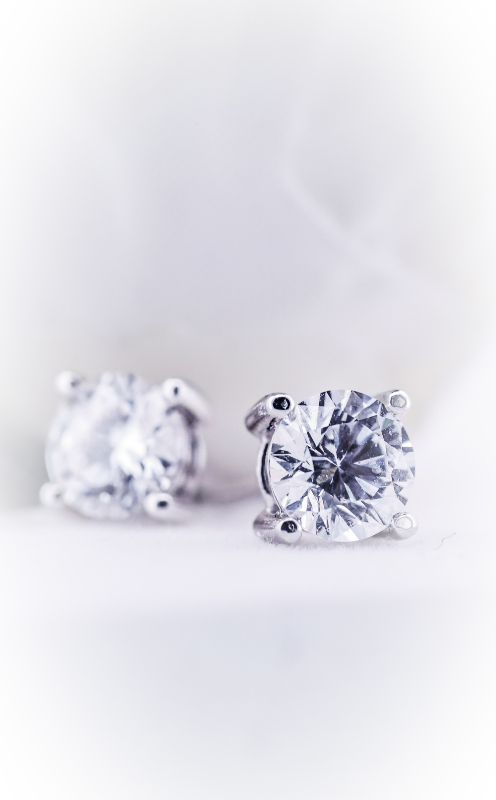 AURONOS Lab Diamonds Boucles d'oreilles en or blanc 14 carats 1.5ct VS F