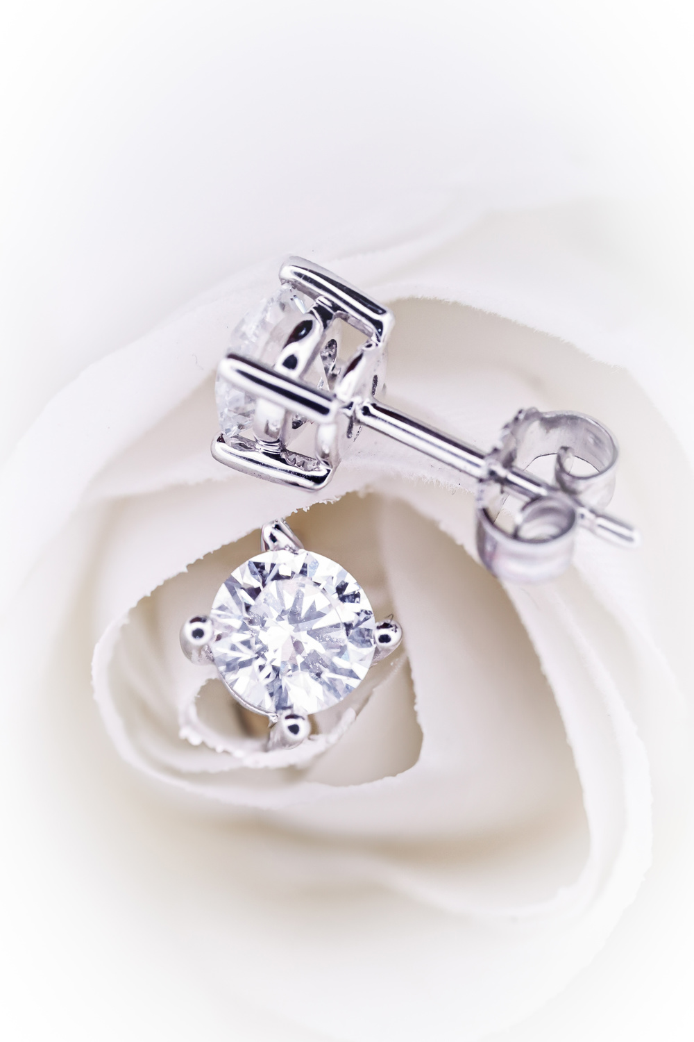 AURONOS Lab Diamonds Boucles d'oreilles en or blanc 14 carats 0.5ct VS F