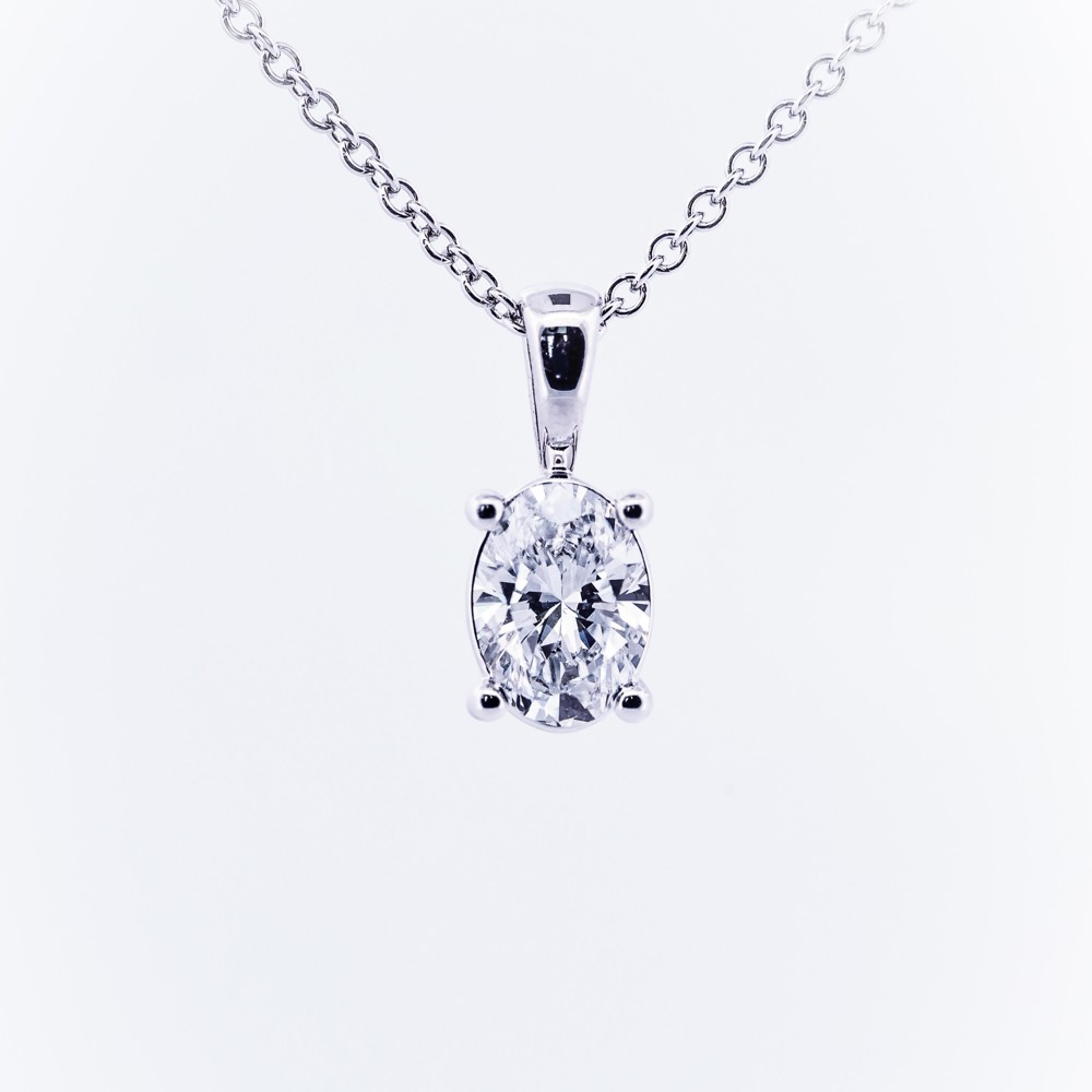 AURONOS Lab Diamonds Pendentif 14K or blanc 0.75ct VS F