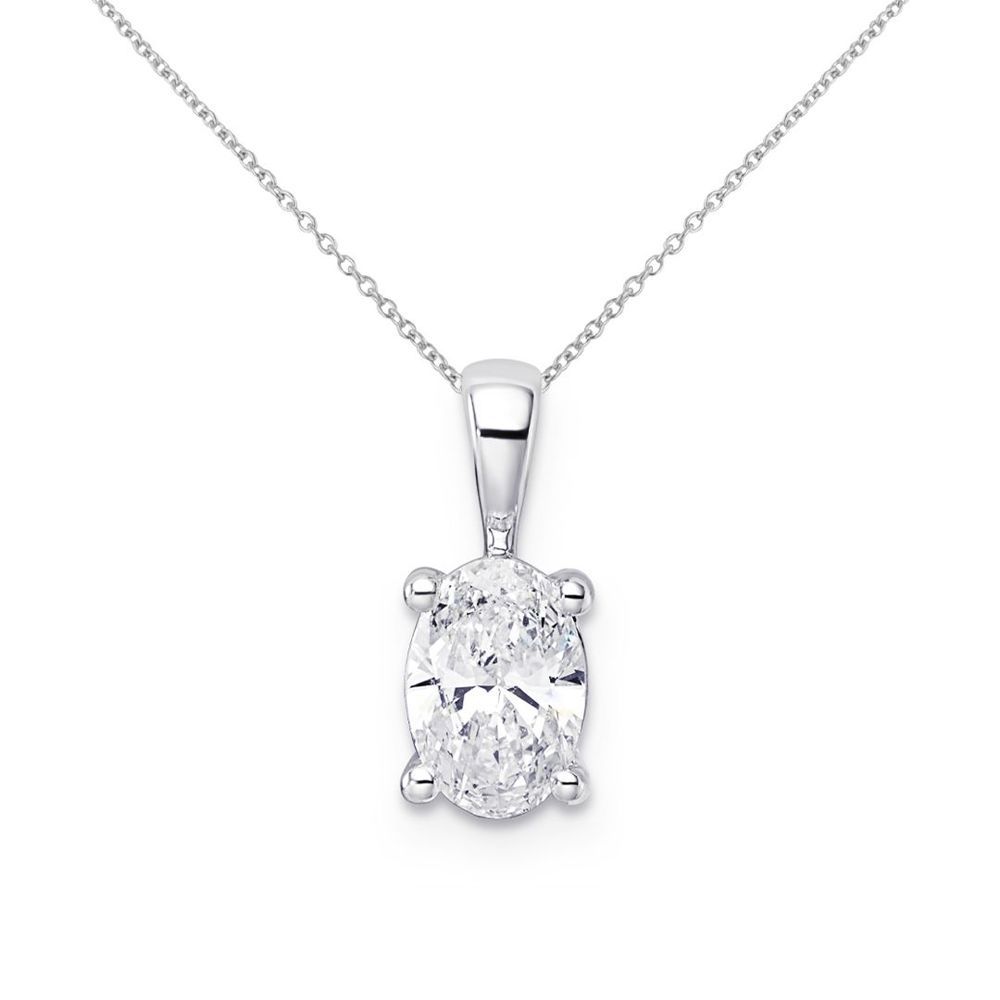 AURONOS Lab Diamonds Pendentif 14K or blanc 0.75ct VS F