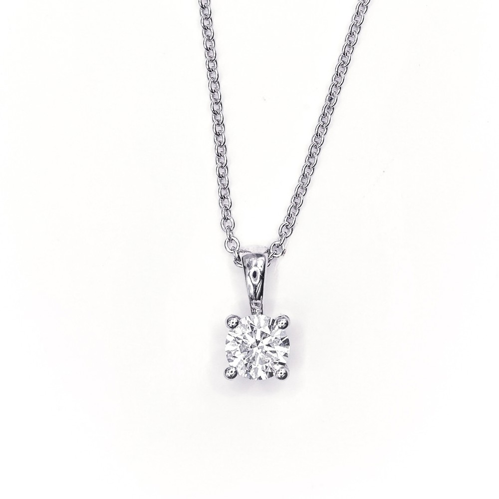 AURONOS Lab Diamonds Pendentif 14K or blanc 0.5ct VS F