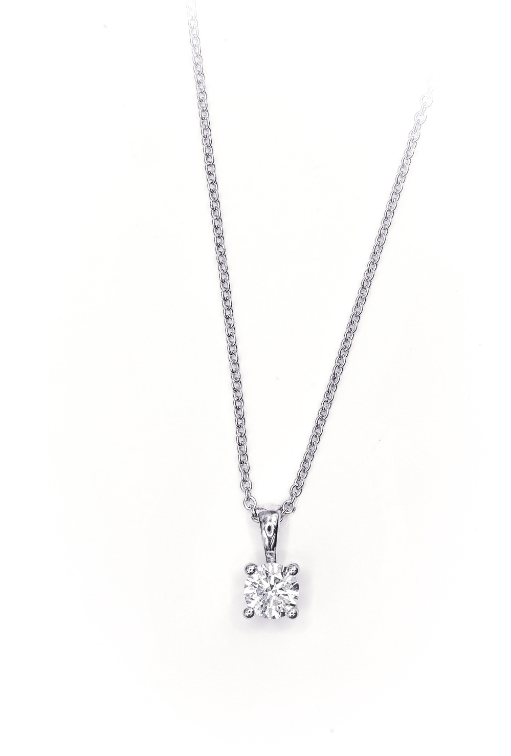 AURONOS Lab Diamonds Pendentif 14K or blanc 0.5ct VS F