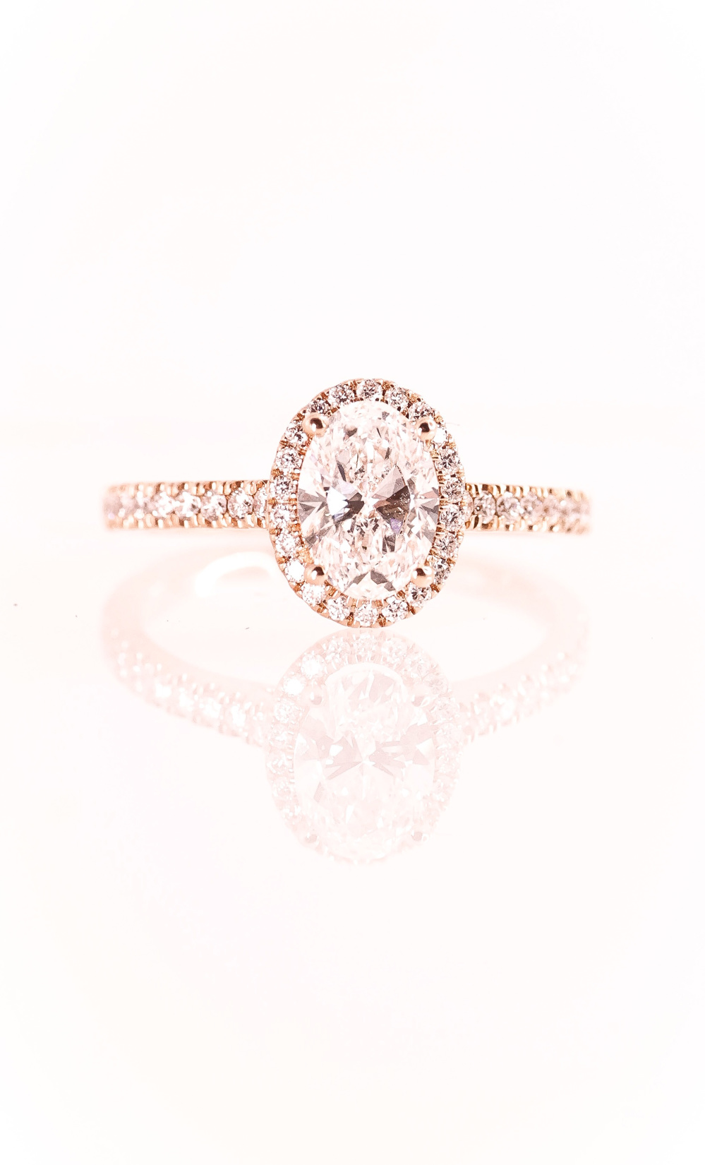 AURONOS Lab Diamonds Bague 14K or rose 1.3ct VS F