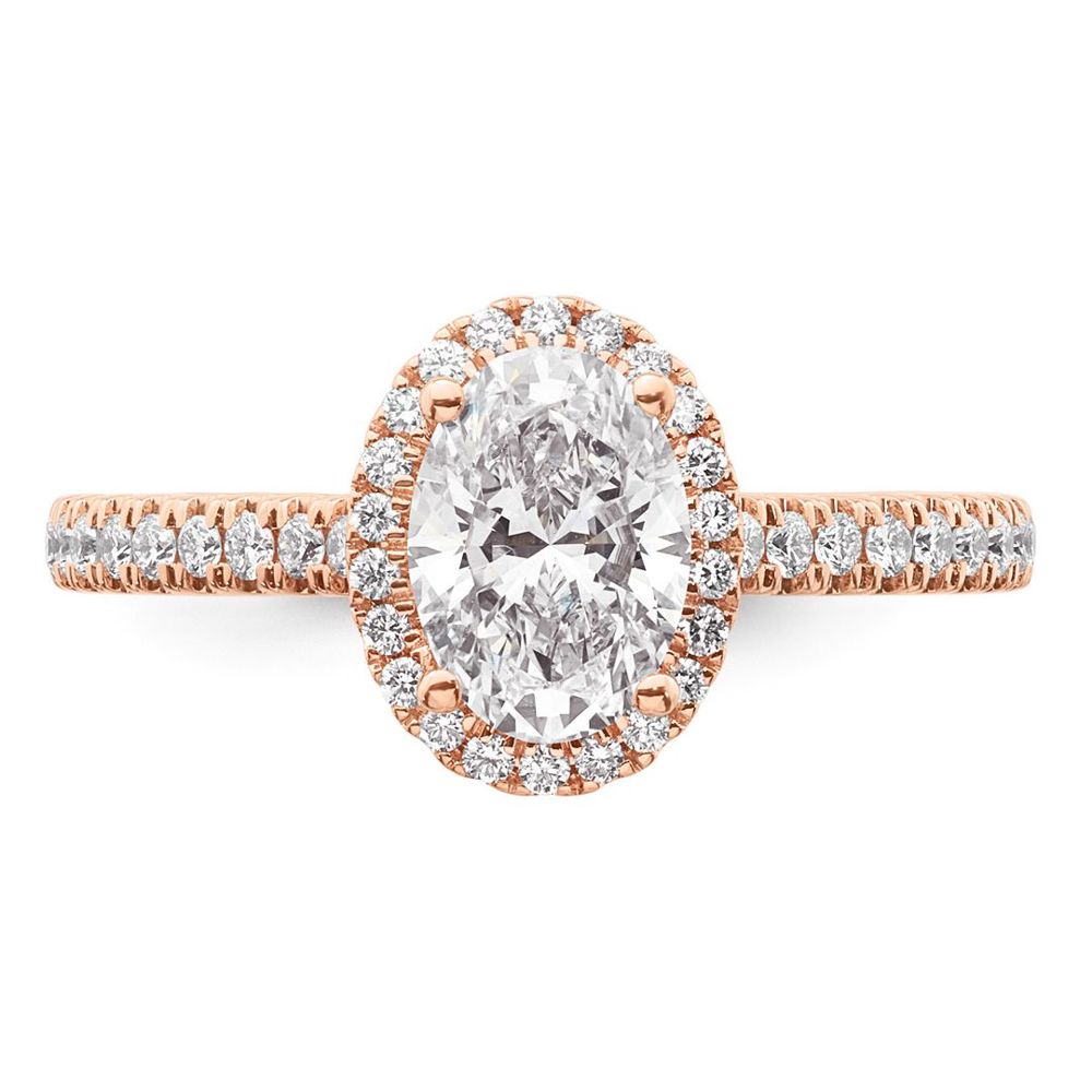 AURONOS Lab Diamonds Bague 14K or rose 1.3ct VS F