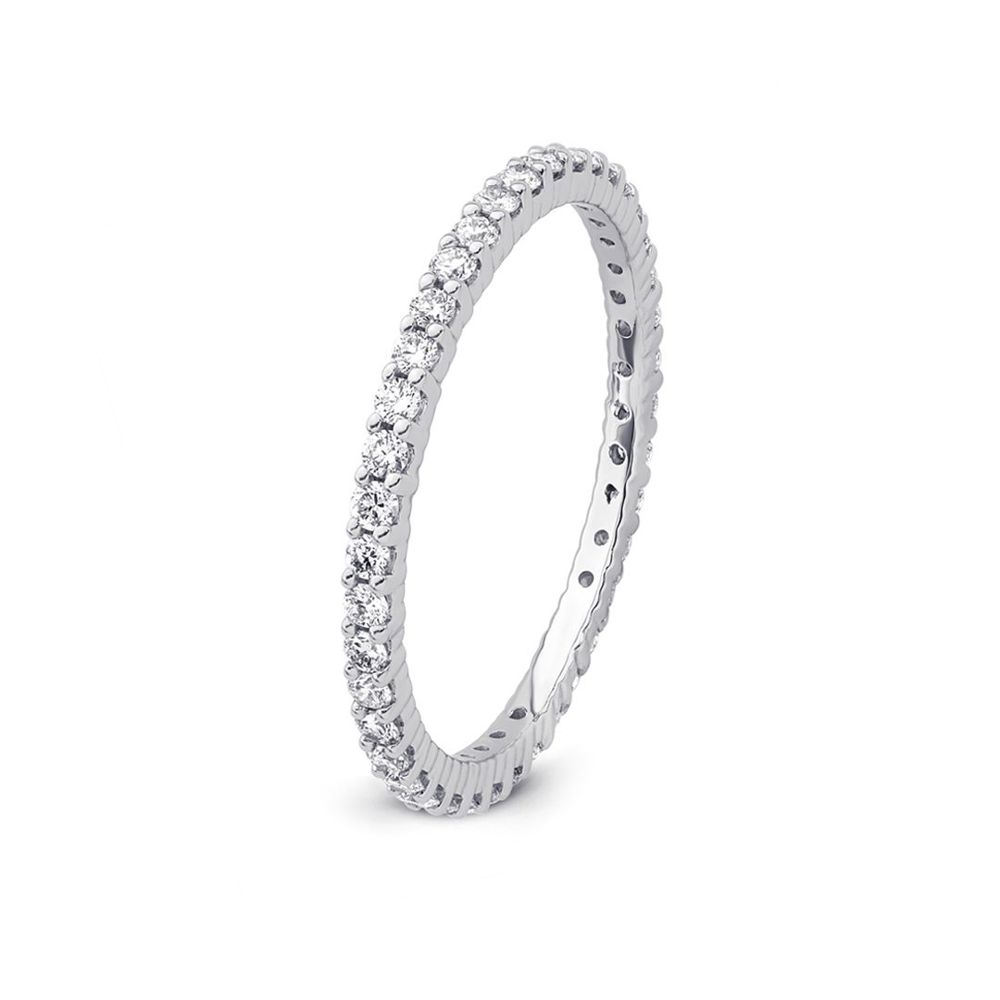 AURONOS Lab Diamonds Bague en or blanc 14 carats 0.45ct VS F