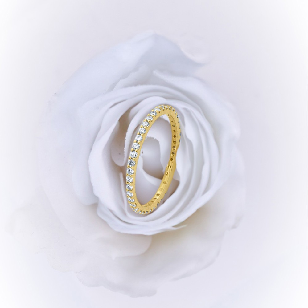 AURONOS Lab Diamonds Bague en or jaune 14 carats 0.45ct VS F