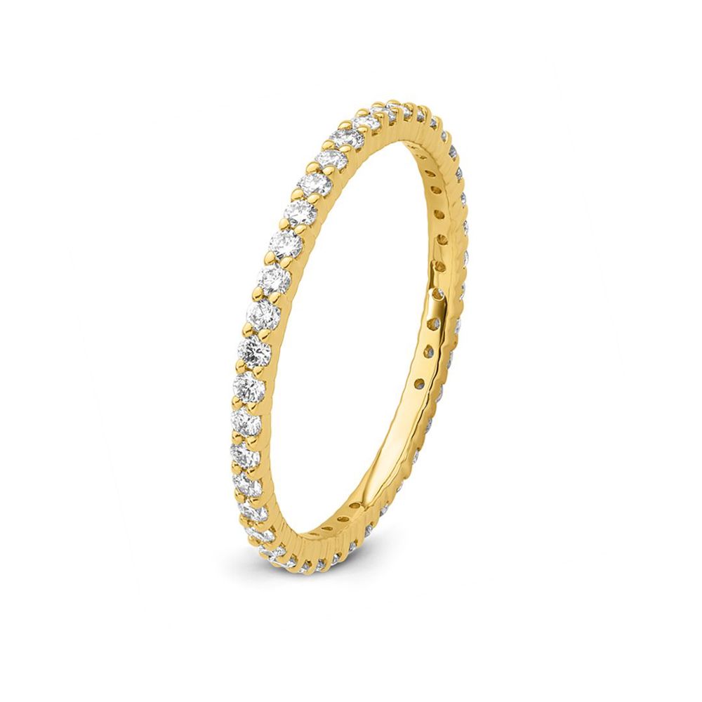 AURONOS Lab Diamonds Bague en or jaune 14 carats 0.45ct VS F