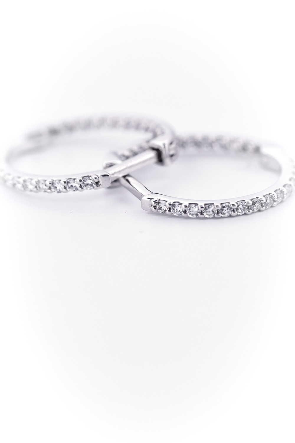 AURONOS Lab Diamonds hoop earrings 14K white gold 0.5ct VS F