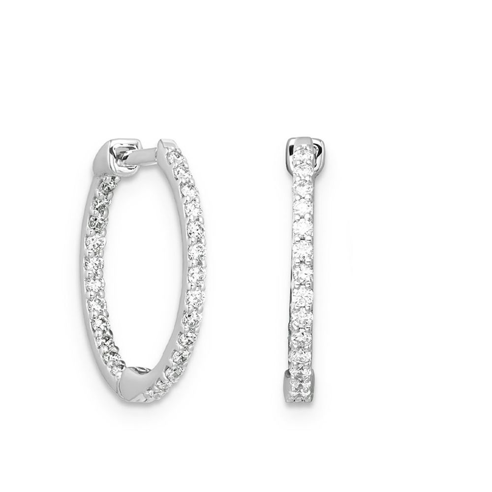 AURONOS Lab Diamonds hoop earrings 14K white gold 0.5ct VS F