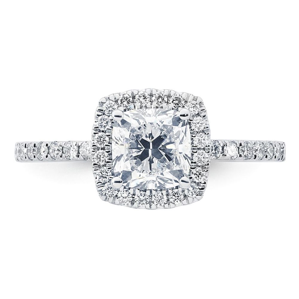 AURONOS Lab Diamonds Bague 14 carats or blanc 1,4ct VS F 