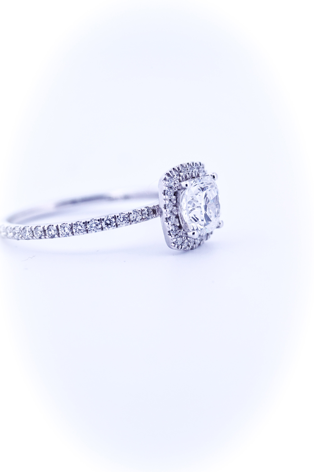 AURONOS Lab Diamonds Bague 14 carats or blanc 1,4ct VS F 