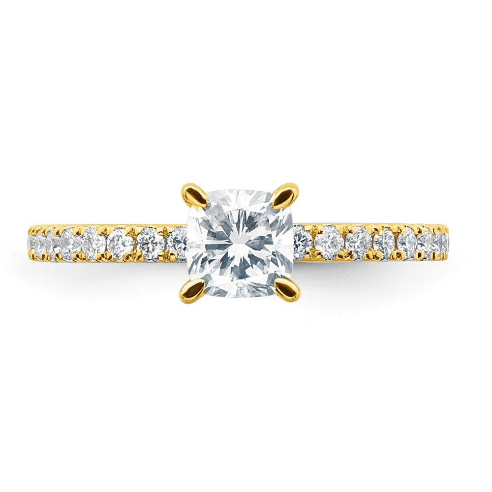 AURONOS Lab Diamonds Bague en or jaune 14 carats 1,1ct VS F 