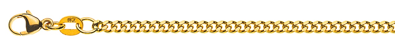 AURONOS Style necklace yellow gold 9K curb chain polished 45cm 2.6mm