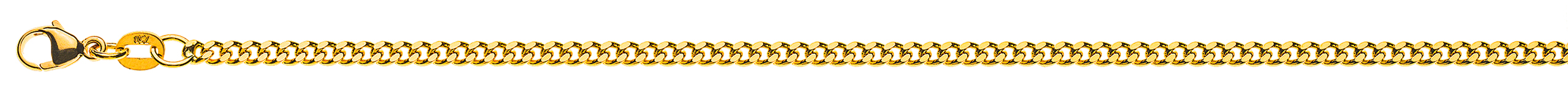 AURONOS Style necklace yellow gold 9K curb chain polished 45cm 2.6mm