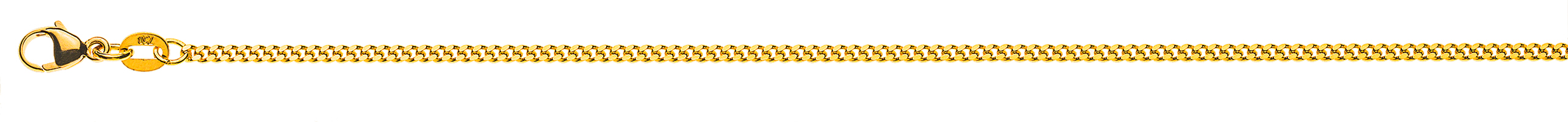 AURONOS Style necklace yellow gold 9K curb chain polished 40cm 1.8mm