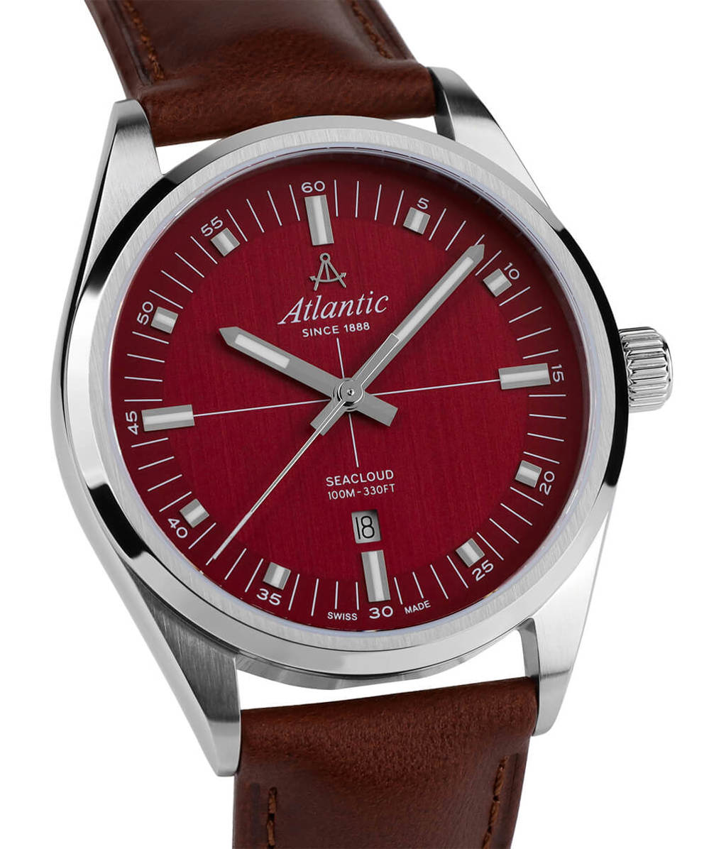 Atlantic Seacloud Edelstahl Rot & Leder