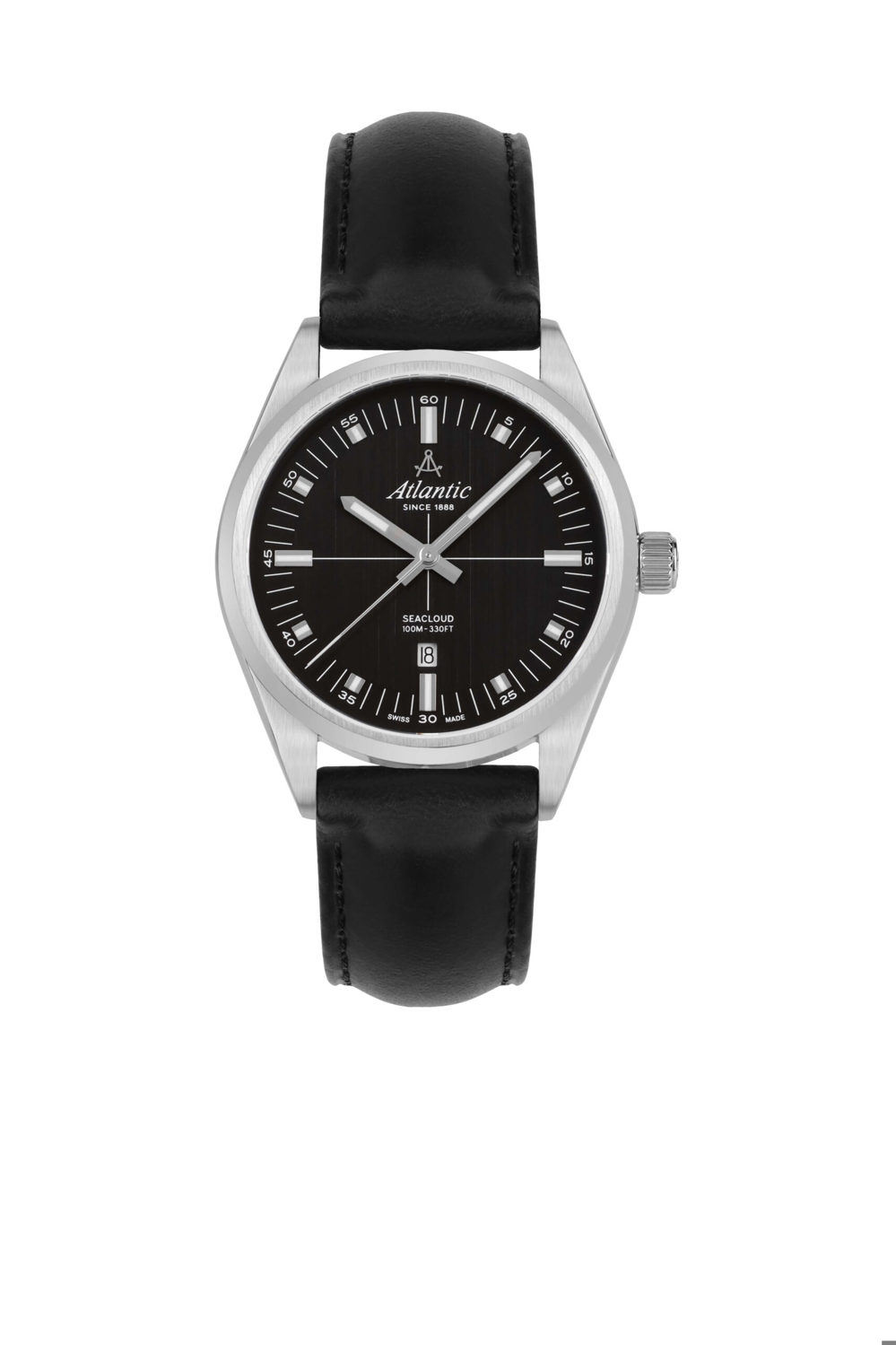 Atlantic Seacloud stainless steel black & leather