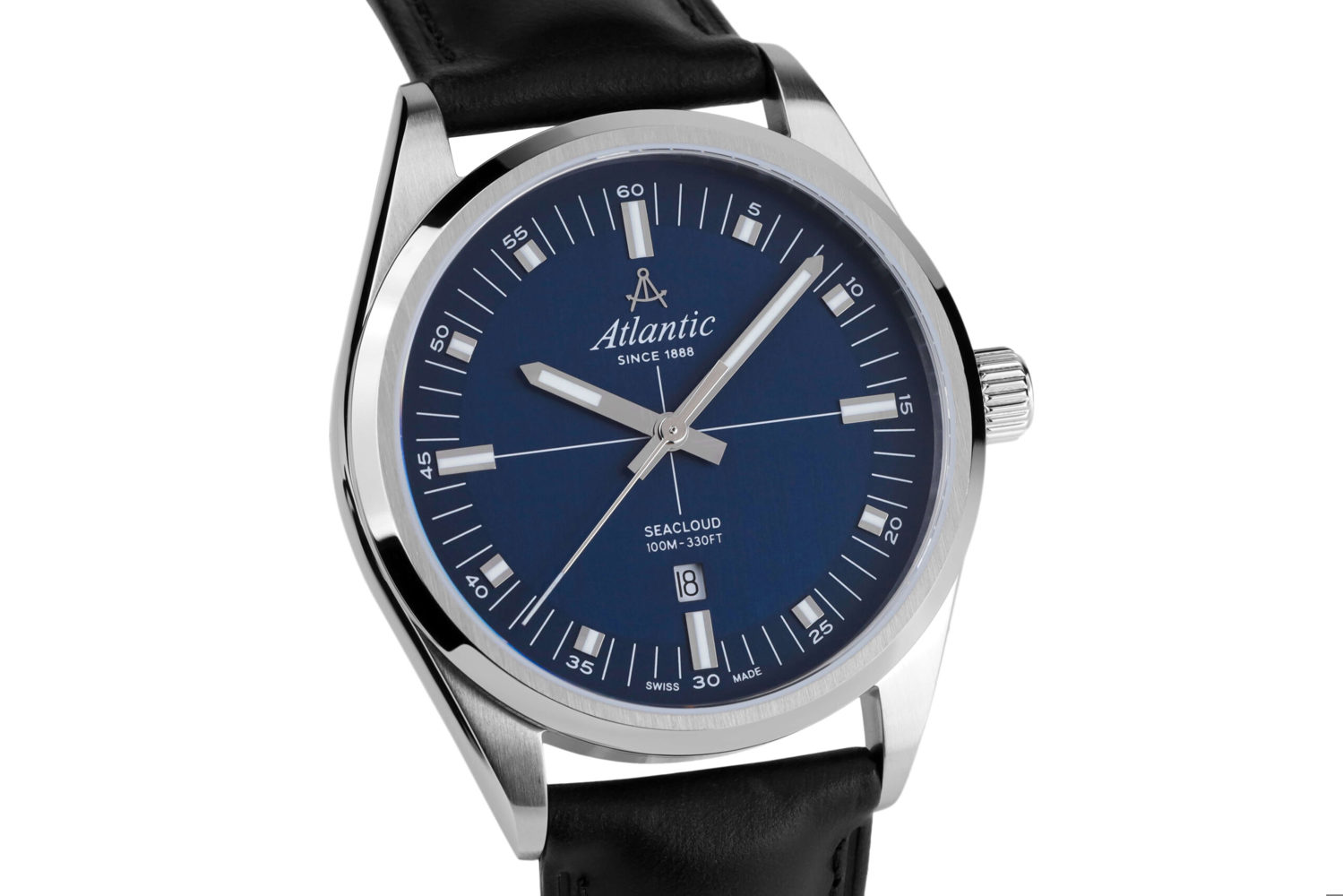 Atlantic Seacloud Edelstahl Blau & Leder