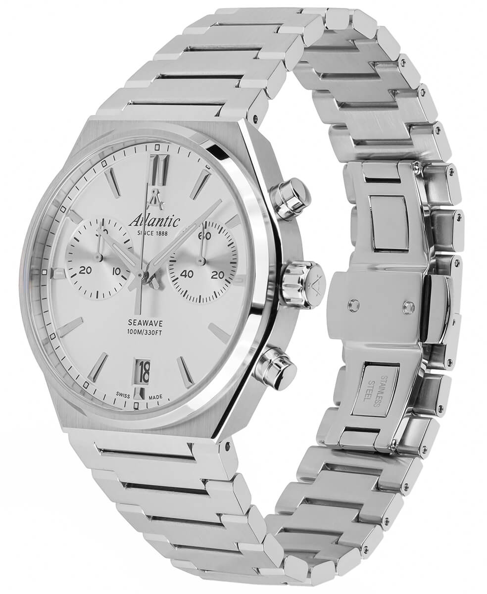 Atlantic Seawave Chrono Edelstahl Silber