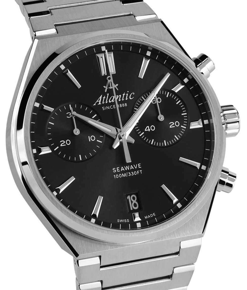 Atlantic Seawave Chrono Edelstahl Schwarz