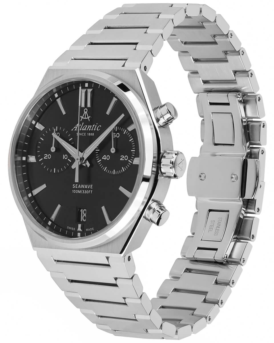 Atlantic Seawave Chrono stainless steel black