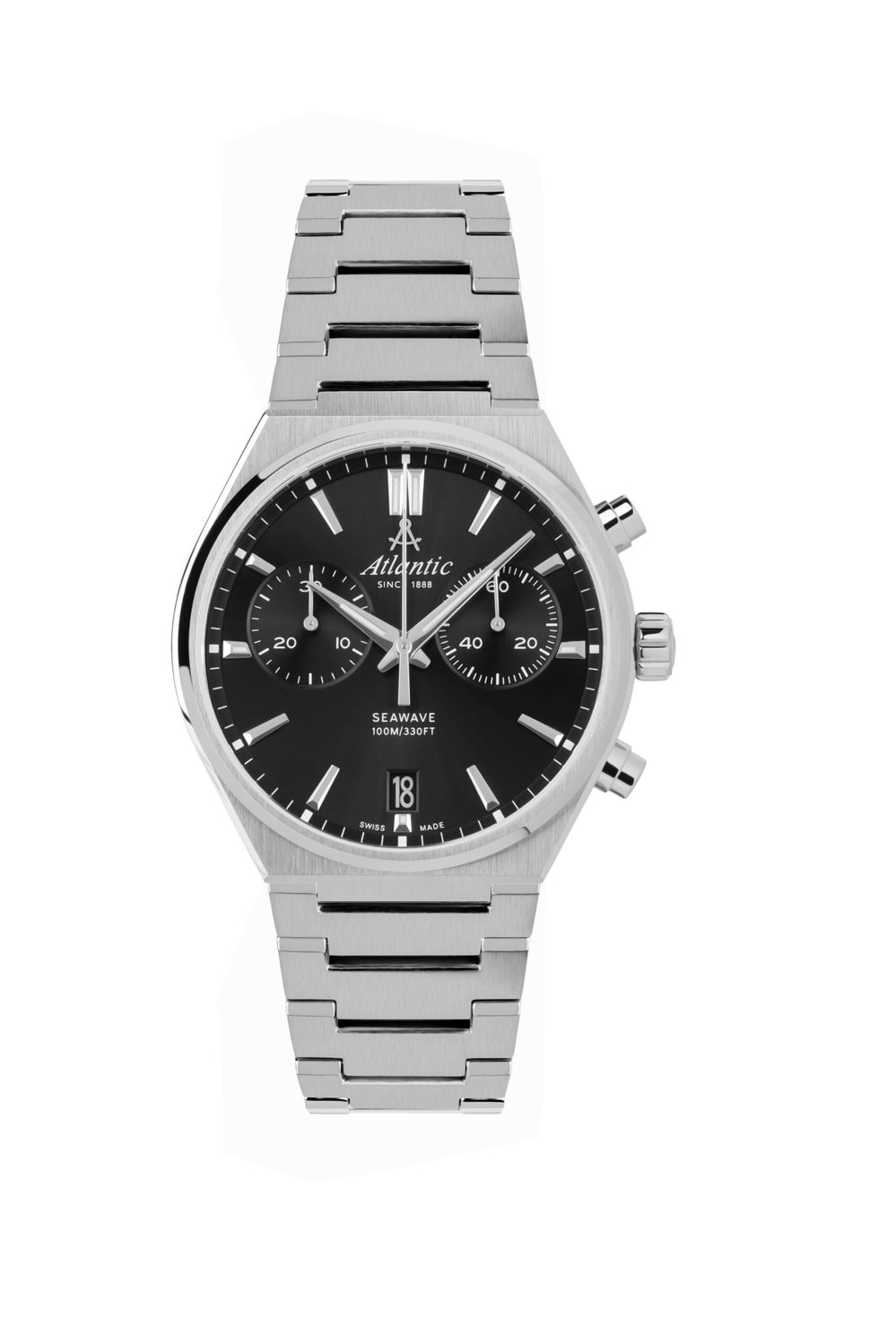 Atlantic Seawave Chrono Edelstahl Schwarz