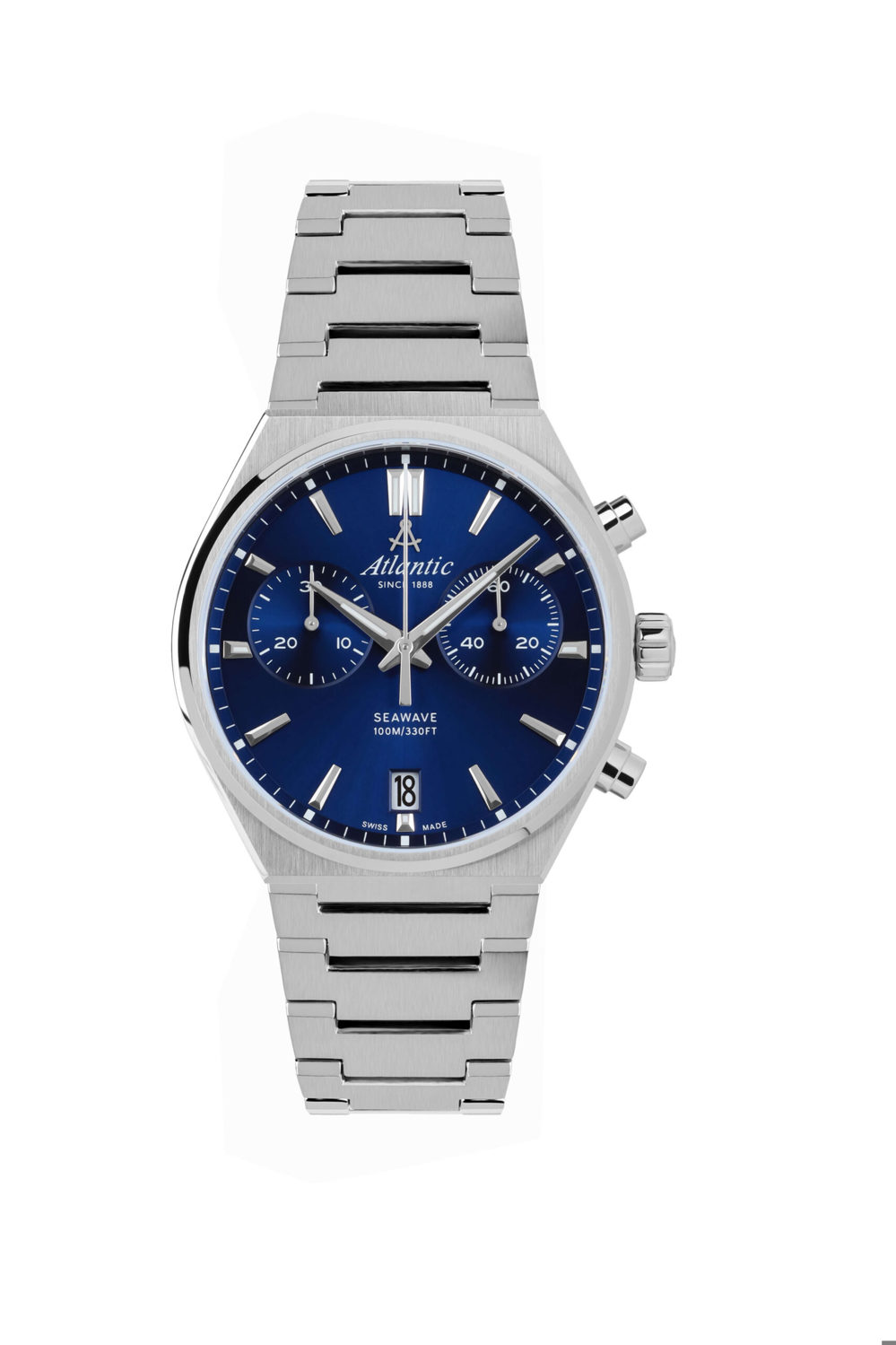 Atlantic Seawave Chrono acier inoxydable bleu